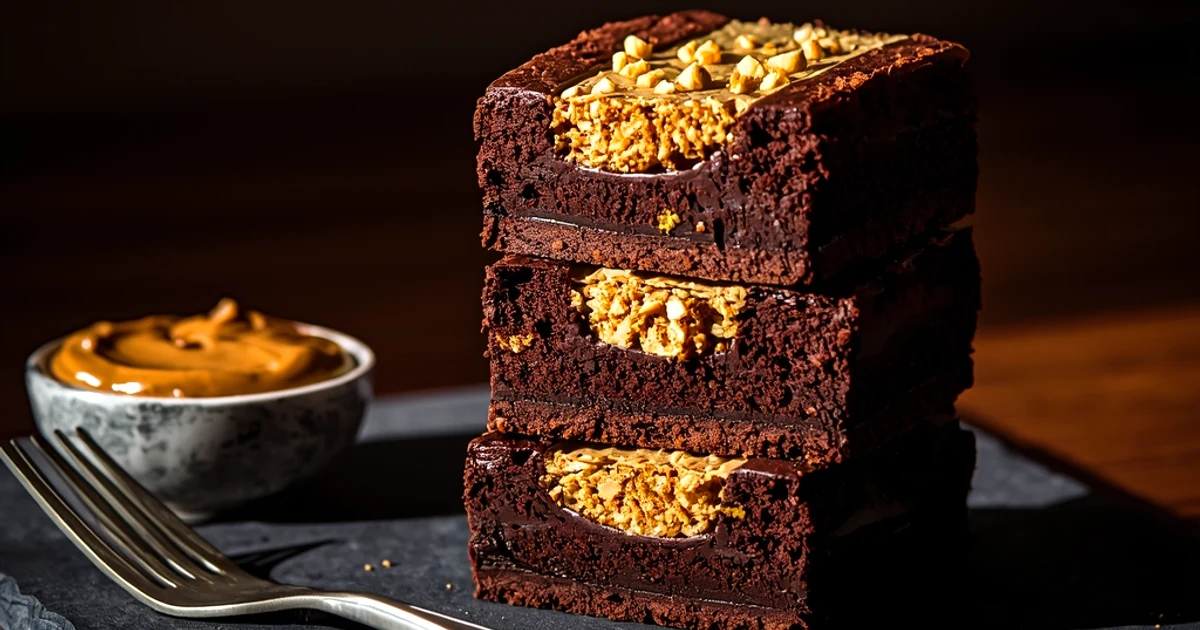 Carrés fondants au cacao intense et cœur de pâte de spéculoos