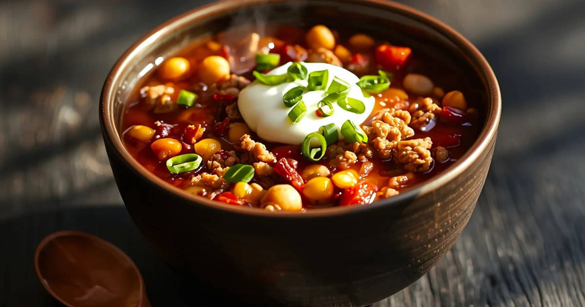 Chili réconfortant à la dinde hachée, haricots rouges et maïs