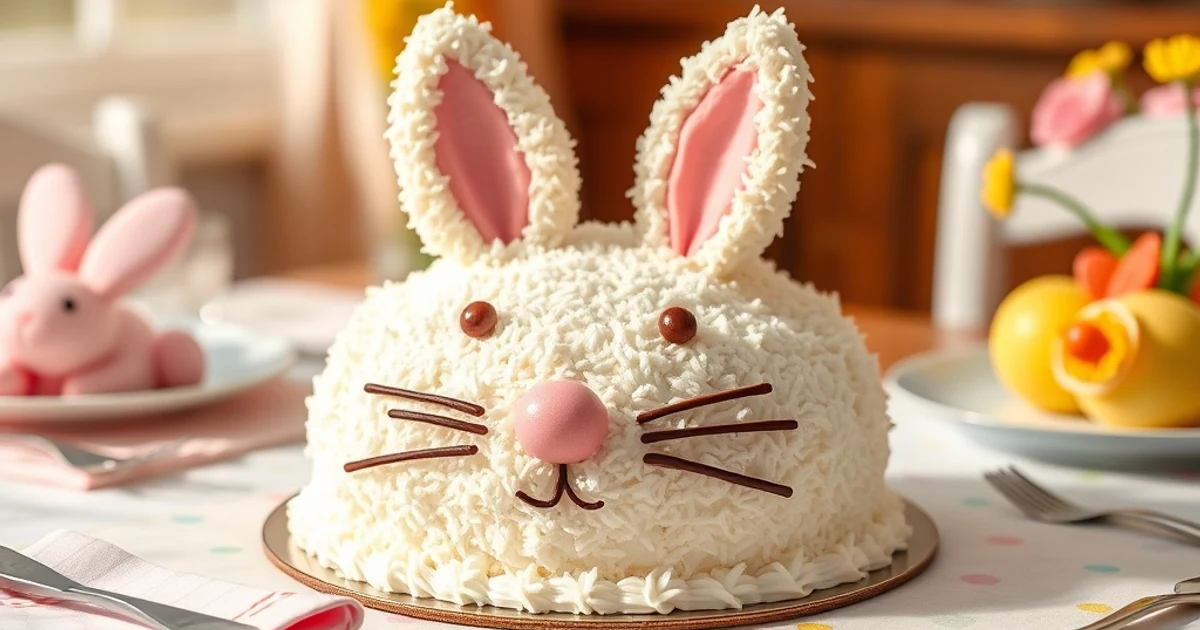 Gâteau de Pâques en forme de lapin : une création ludique et irrésistible