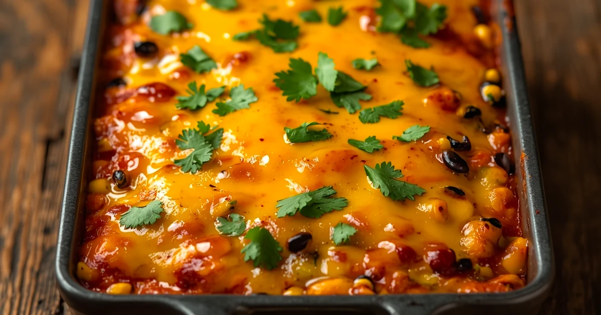 Gratin de tortillas mexicain aux légumes d'été et fromage fondant