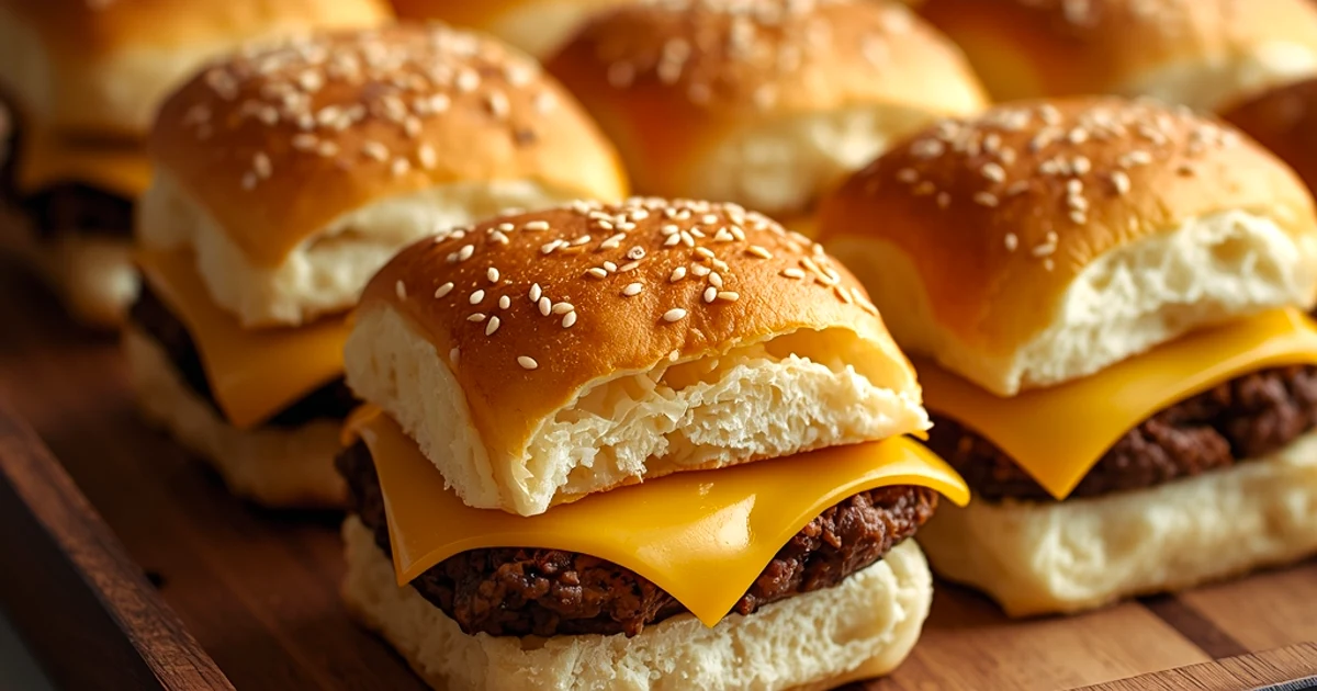 Mini-burgers fondants au bœuf haché, cheddar et pains briochés