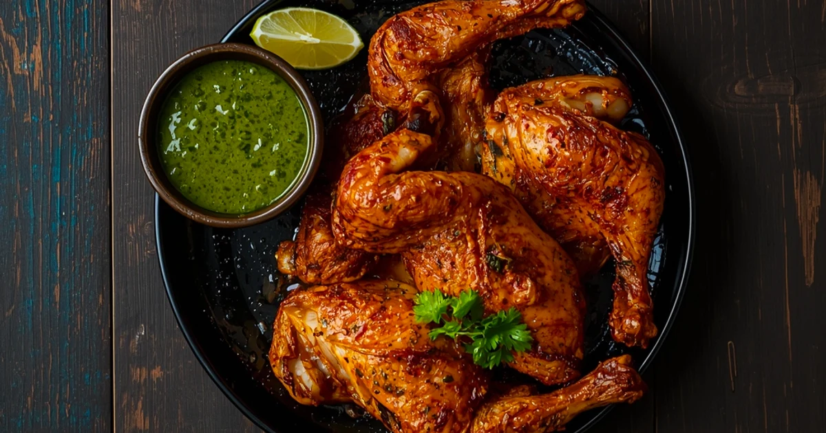 Poulet rôti à la péruvienne croustillant et sa sauce verte crémeuse