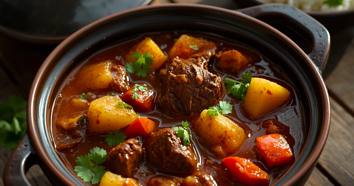 Ragoût de bœuf colombien fondant aux petites pommes de terre et tomates
