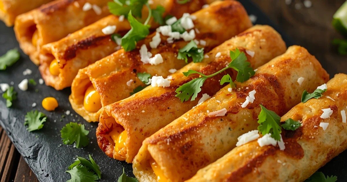 Rouleaux de tortillas croustillants au maïs grillé et fromage fondant