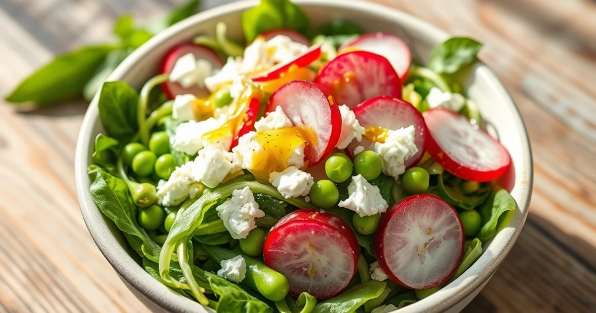 Salade de Printemps Croquante aux Radis, Feta et Vinaigrette au Citron