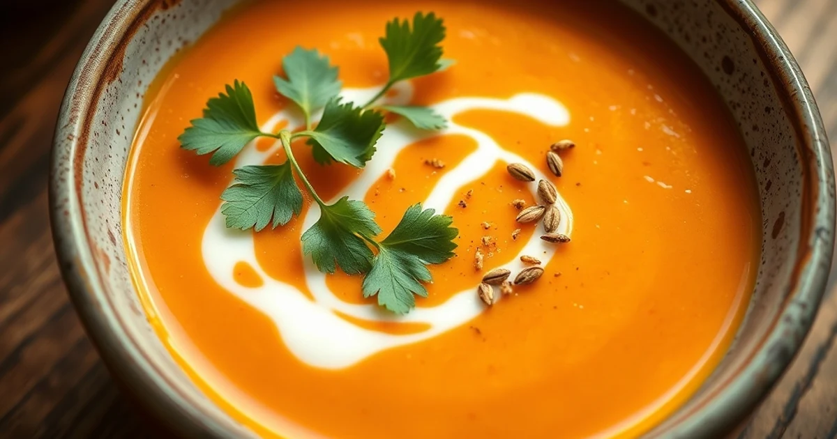 Velouté de carottes au cumin et lait de coco, une douceur réconfortante