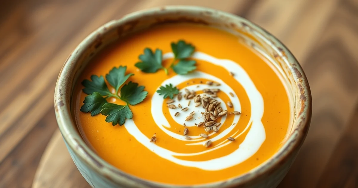 Velouté onctueux de carottes au cumin et lait de coco